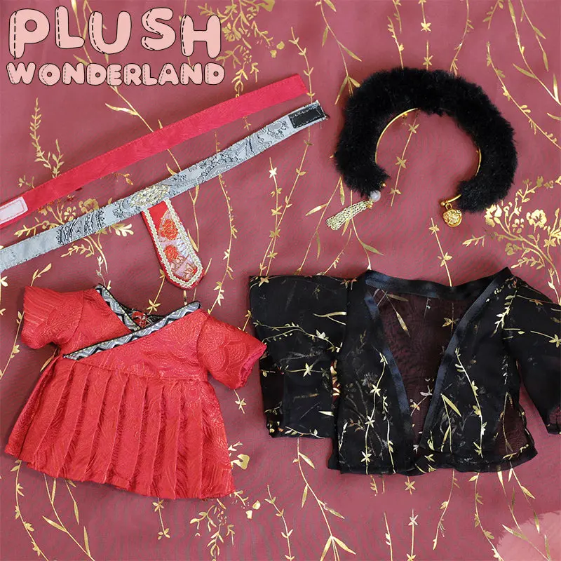 【IN STOCK】PLUSH WONDERLAND Ancient Red Wedding Clothes 20CM Cotton Doll Clothes Black Red - Image 5
