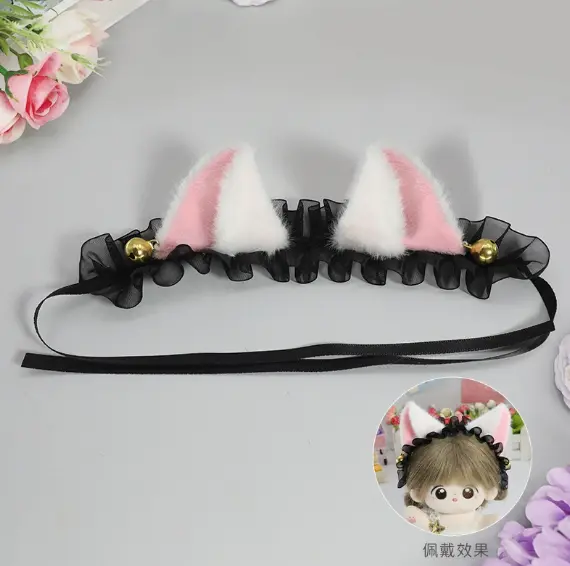 【INSTOCK】PLUSH WONDERLAND Bell Cat Headband 20CM Doll Accessories - Image 3