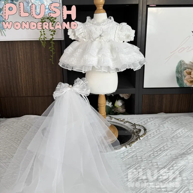 【INSTOCK】PLUSH WONDERLAND Lace Veil Wedding Dress Set 20CM Doll Clothes - Image 3