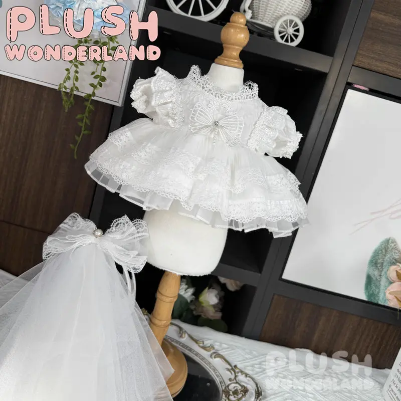 【INSTOCK】PLUSH WONDERLAND Lace Veil Wedding Dress Set 20CM Doll Clothes - Image 4
