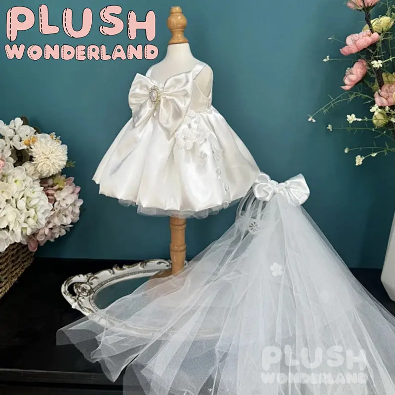 【INSTOCK】PLUSH WONDERLAND Long Wedding Dress with Spaghetti Straps Set 20CM Doll Clothes - Image 2