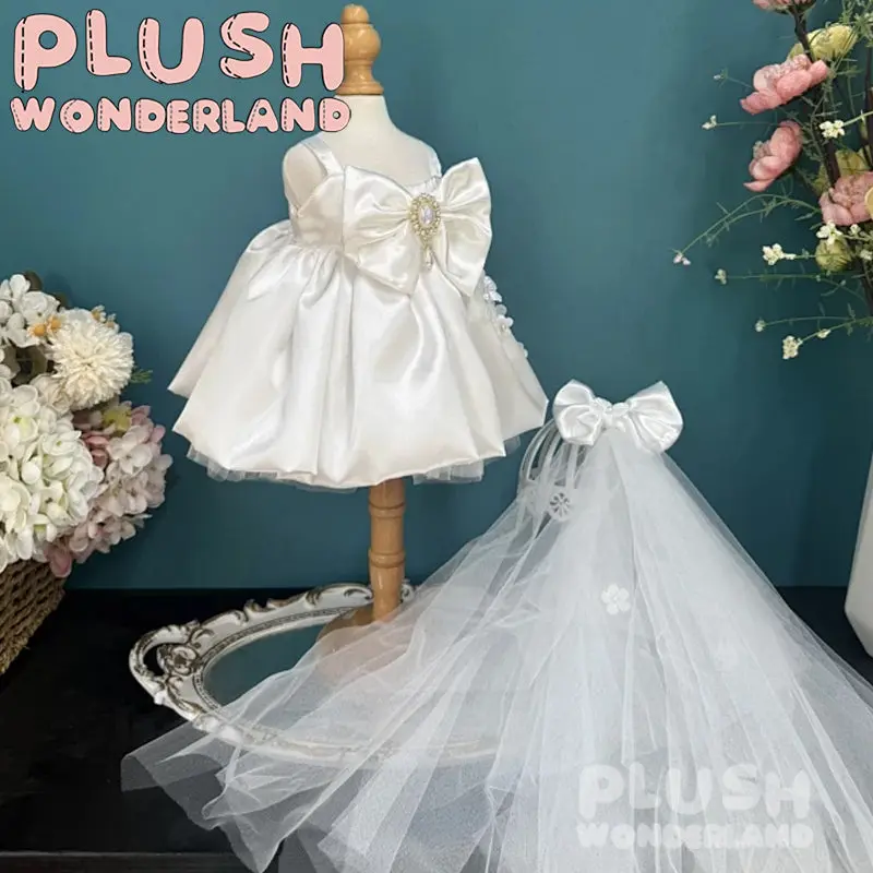 【INSTOCK】PLUSH WONDERLAND Long Wedding Dress with Spaghetti Straps Set 20CM Doll Clothes - Image 3
