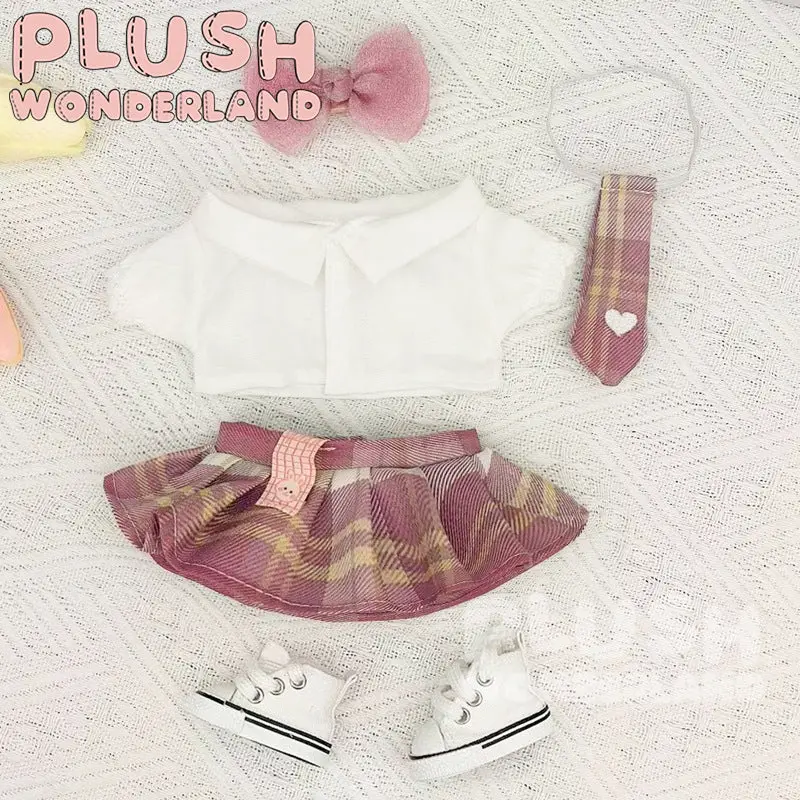 【INSTOCK】PLUSH WONDERLAND Plaid Skirt Suit 20CM Doll Clothes - Image 6