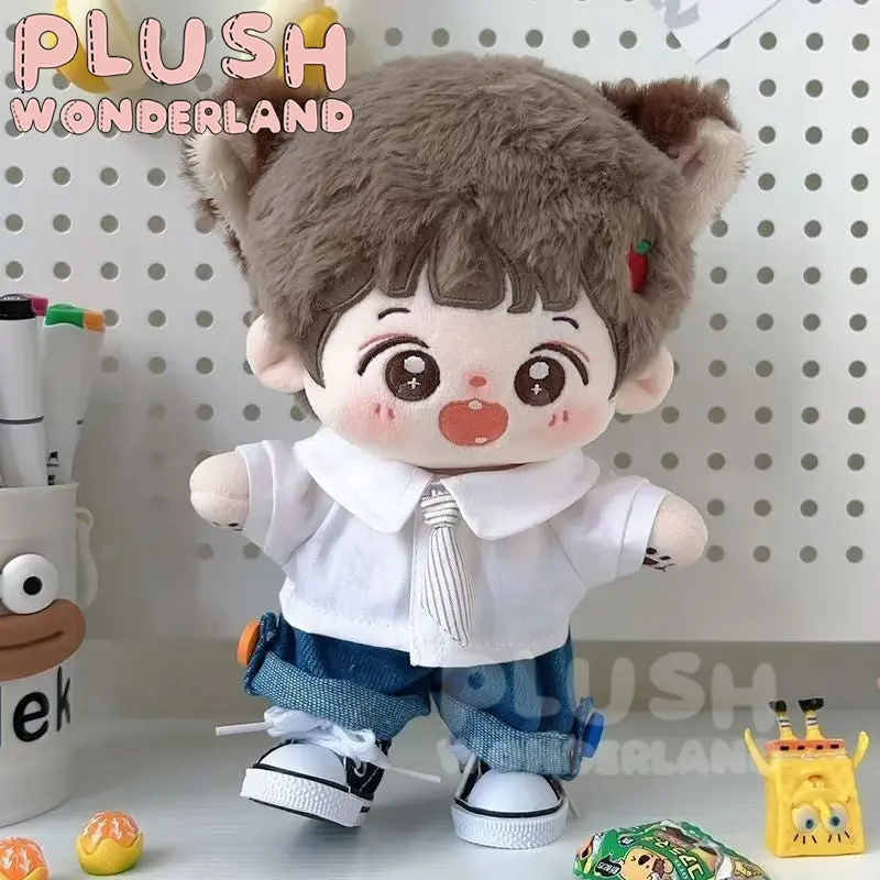 【INSTOCK】PLUSH WONDERLAND Shirt and jeans suit Set 20CM Doll Clothes
