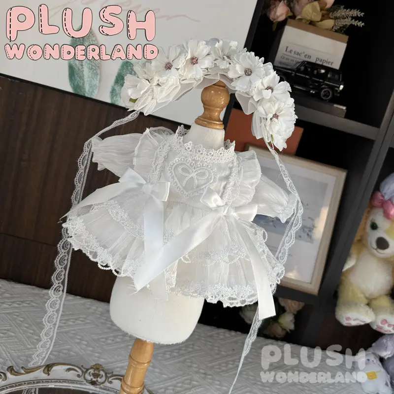 【INSTOCK】PLUSH WONDERLAND White Floral Dress Set 20CM Doll Clothes - Image 3