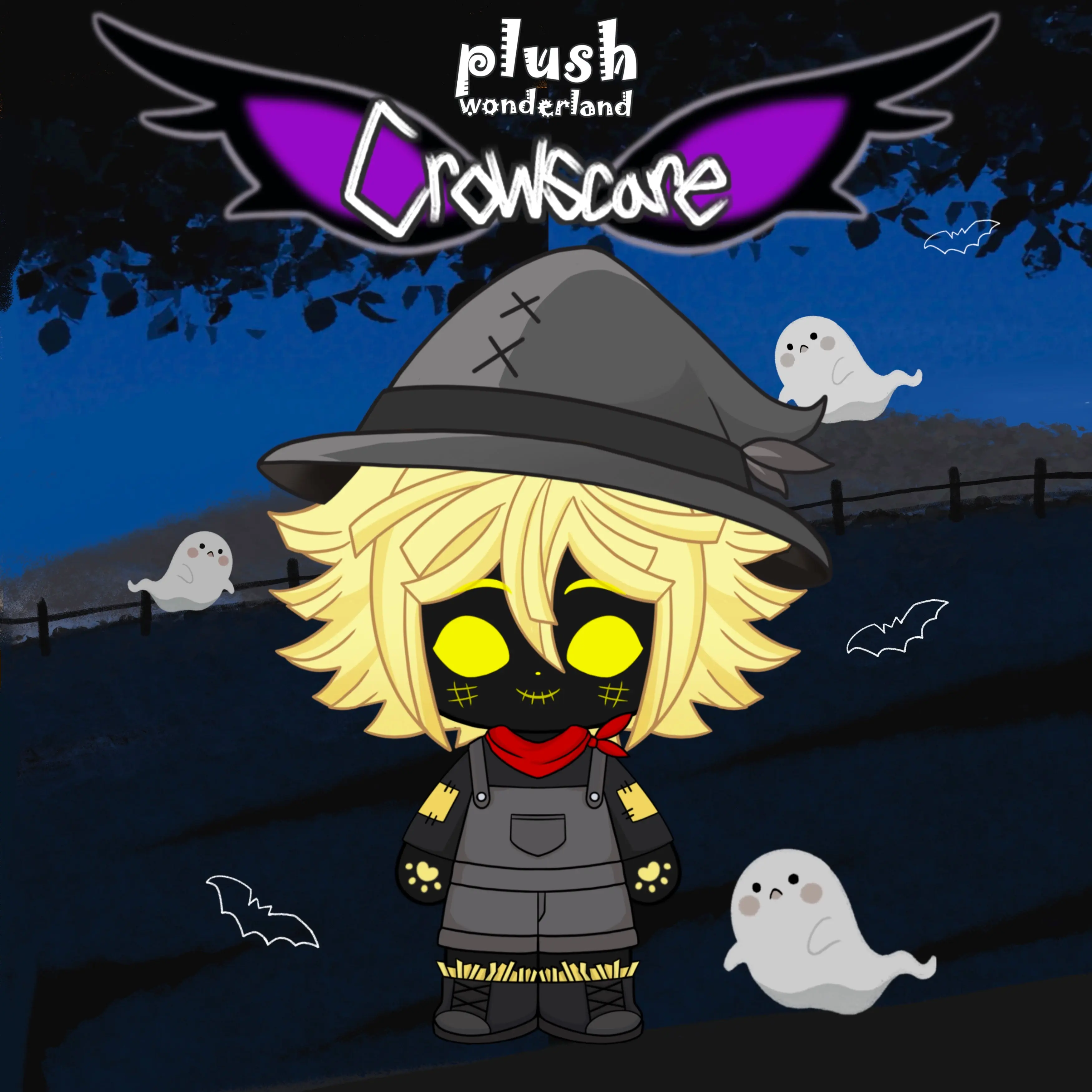 【In Stock】【Authorized】PLUSH WONDERLAND Crowscare Ryo Night Ver. 20CM Plushie Cotton Doll - Image 8